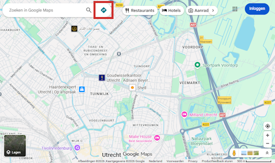 Route plannen met Google Maps via pc